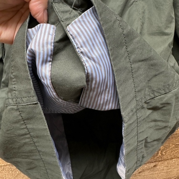 🫶 Banana Republic Petite XS Olive Green Double-Breasted Trench Coat - Picture 8 of 9